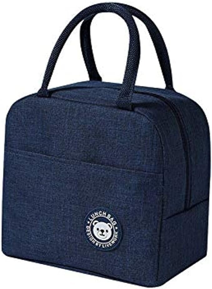 Insulated Lunch Bag Large Capacity Polyester Handbag - Leakproof Cooler Bag - Reusable Lunch Box for Student,Girl, Boy, Men, Women, Outdoor, Office, Picnic ( Blue ) - Image 1